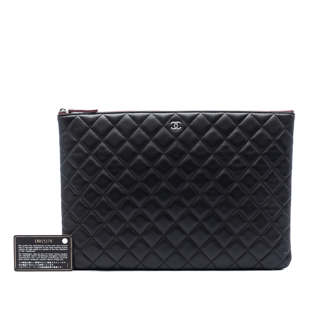 Pre-Loved Chanel Large Quilted Lambskin O Case Clutch - Picture 6 of 6